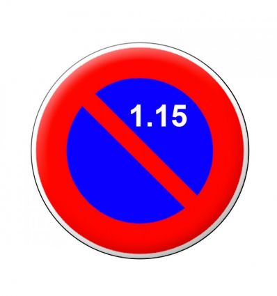 Panneau B6a2 Stationnement interdit les 15 premiers jours du mois