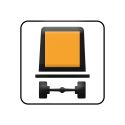 Photo : M4m - Panonceau transport de marchandises dangereuses 350 x 250 mm (1 rail au dos) - Classe 1 (T1)