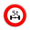 B13a - Panneau accès interdit aux véhicules pesant sur un essieu plus que le nombre indiqué