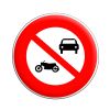 B7a - Panneau accès interdit aux véhicules à moteur à l'exception des cyclomoteurs