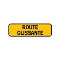 Photo : KM9 - Panonceau temporaire indiquant une route glissante Acier sans pied sans rails - 700 x 200 mm - Classe 1 (T1)