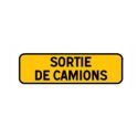 Photo : KM9 - Panonceau temporaire mentionnant une sortie de camions Acier sans pied sans rails - 700 x 200 mm - Classe 1 (T1)