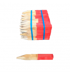 Piquet de chantier en bois à bout rouge (différentes tailles)