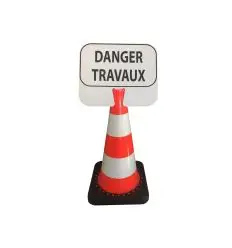 Panneau de signalisation à clipser : Danger Travaux