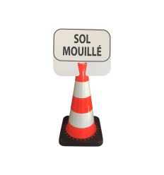 Panneau de signalisation à clipser : Sol Mouillé