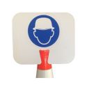Photo : Panneau de signalisation à clipser Port du Casque Obligatoire Blanc