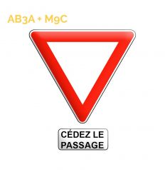 AB3a + M9c - Panneau cédez le passage à l'intersection avec panonceau cédez le passage