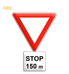 AB5 - Panneau arrêt à l'intersection. Signal avancé du AB4
