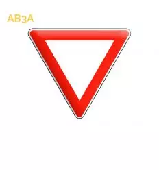 AB3a - Panneau cédez le passage à l'intersection