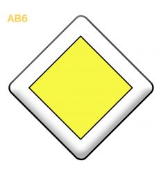 AB6 - Panneau d'indication du caractère prioritaire d'une route