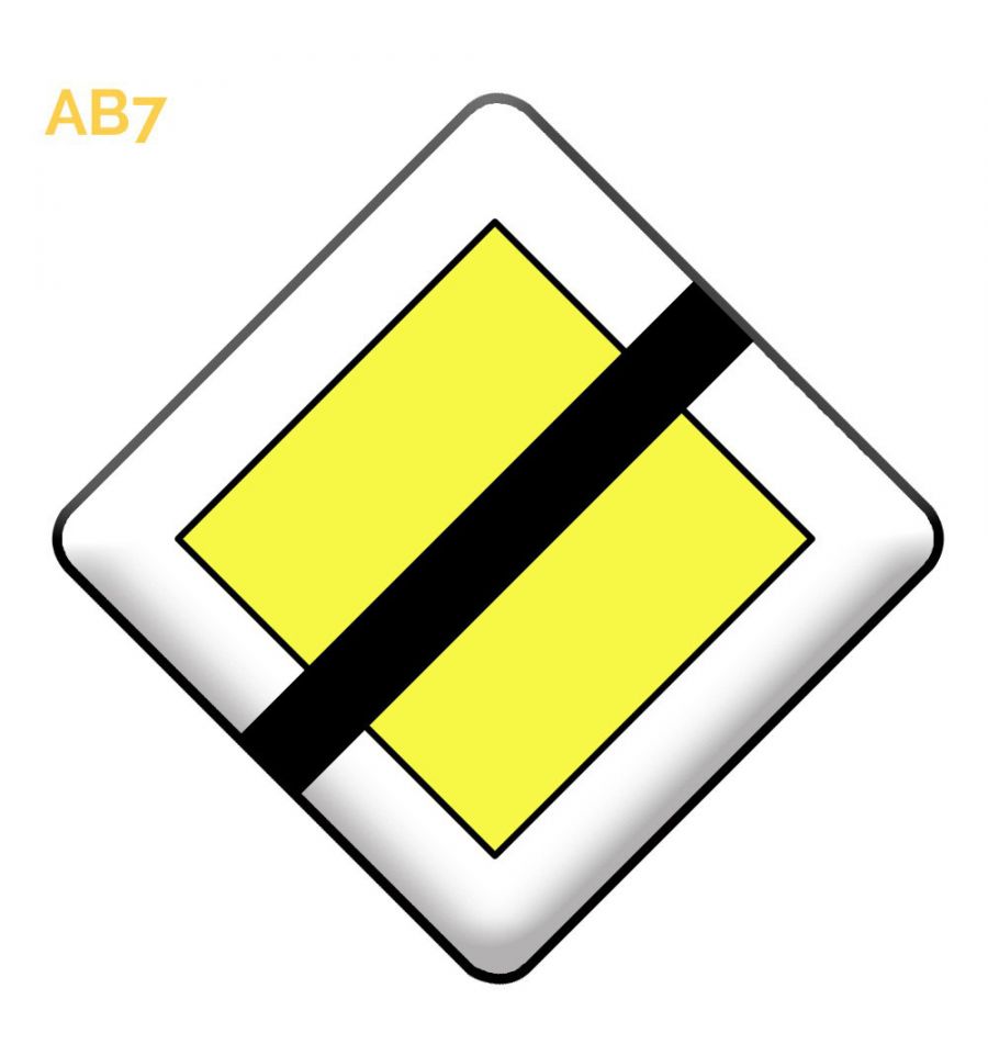 Ab7 Panneau Fin De Route A Caractere Prioritaire