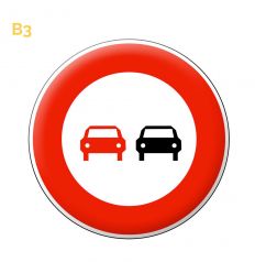 B3 - Panneau interdiction de doubler tous les véhicules à moteur