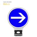 Photo : B21-1 - Balise Auto-Relevable Contournement par la droite ø 450 mm - Classe 2 (HIP) - Sur platine