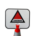 Photo : Panneau de signalisation à clipser Plan Vigipirate Blanc