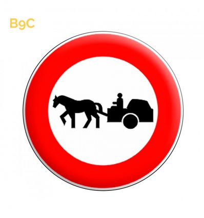 B9c - Panneau accès interdit aux véhicules à traction animale