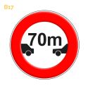 B17 - Panneau interdiction aux véhicules de circuler sans maintenir entre eux un intervalle au moins égal au nombre indiqué