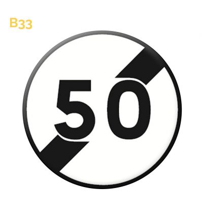 B33 - Panneau fin de limitation de vitesse Mysignalisation.com