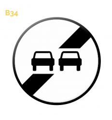 B34 - Panneau fin d'interdiction de dépasser notifiée par le panneau