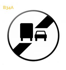 B34a - Panneau fin d'interdiction de dépasser pour les camions