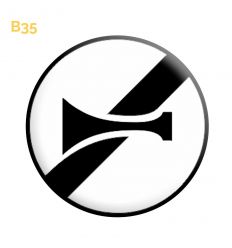 B35 - Panneau fin d'interdiction de l'usage de l'avertisseur sonore