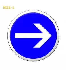 B21-1 - Panneau obligation de tourner à droite