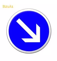 B21a1 - Panneau contournement obligatoire par la droite