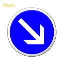 B21a1 - Panneau contournement obligatoire par la droite