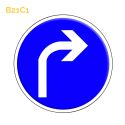 B21c1 - Panneau direction obligatoire à la prochaine intersection : à droite