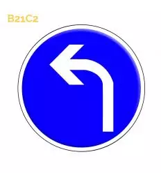 B21c2 - panneau direction obligatoire à la prochaine intersection : à gauche