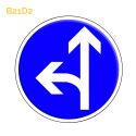 B21d2 - Panneau direction obligatoire : tout droit ou à gauche