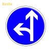 B21d2 - Panneau direction obligatoire à la prochaine intersection: tout droit ou à gauche