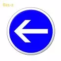 B21-2 - Panneau obligation de tourner à gauche