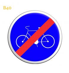 B40 - Panneau fin de piste ou bande obligatoire pour cyclistes