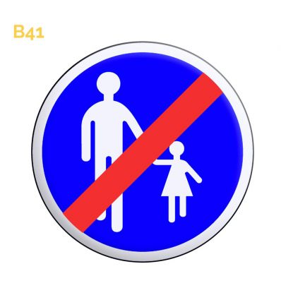 B41 - Panneau fin de chemin obligatoire pour piétons