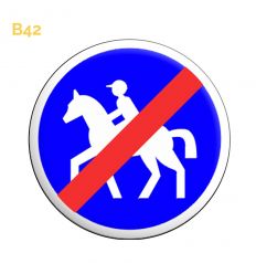 B42 - Panneau fin de chemin obligatoire pour cavaliers Mysignalisation.com