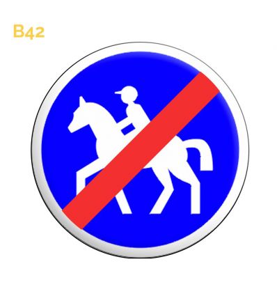 B42 - Panneau fin de chemin obligatoire pour cavaliers