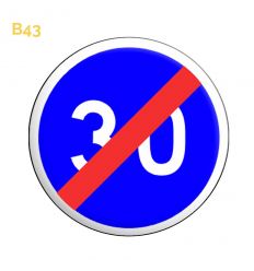 B43 - Panneau fin de vitesse minimale obligatoire