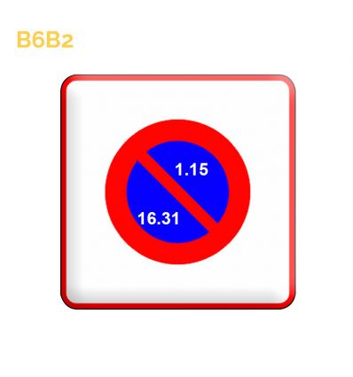 B6b2 - Panneau entrée de zone à stationnement unilatéral à alternance semi mensuelle Mysignalisation.com