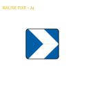 Photo : J4 - Balise virage à chevrons blanc et bleu 400 x 400 mm (1 flèche) - Classe 1 (T1)