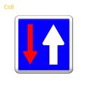 C18 - Panneau priorité circulation venant en sens inverse