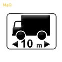 Photo : M4q - Panonceau longueur maximum camions et véhicules 350 x 250 mm (1 rail au dos) - Classe 1 (T1)