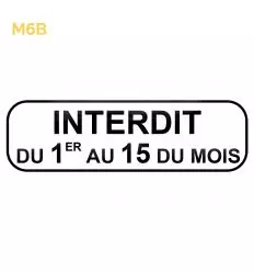 Panonceau M6b de stationnement unilatéral à alternance semi-mensuelle