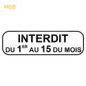 Photo : M6b - Panonceau stationnement unilatéral à alternance semi-mensuelle 500 x 150 mm (1 rail au dos) - Classe 1 (T1)