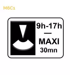 M6c1 - Panonceau stationnement disque horaires et durée
