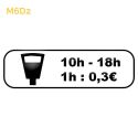 Photo : M6d2 - Panonceau stationnement payant parcmètre avec horaires et prix 500 x 150 mm (1 rail au dos) - Classe 1 (T1)