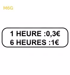 M6g - Panonceau complémentaire aux panneaux de stationnement et d'arrêt