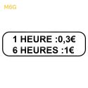 Photo : M6g - Panonceau 2 prix pour différentes durées horodateur 350 x 150 mm (1 rail au dos) - Classe 1 (T1)