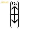 Photo : M8c bis - Panonceau section de stationnement de part et d'autre avec distance 150 x 350 mm (1 rail au dos) - Classe 1 (T1)