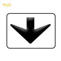 Photo : M3d - Panonceau affectation de voie 500 x 350 mm (2 rails au dos) - Classe 1 (T1)