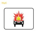 Photo : M4k - Panonceau Véhicule avec Matière Inflammable / Explosive 350 x 250 mm (1 rail au dos) - Classe 1 (T1)
